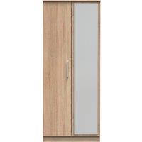 Ready Assembled 2 U Trent 2 Door Mirrored Wardrobe (Ready Assembled) in Light Oak