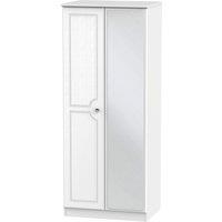 Ready Assembled 2 U Hilton 2 Door Mirrored Wardrobe (Ready Assembled) in White