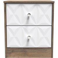 Ready Assembled 2 U Memphis 2 Drawer Bedside Cabinet (Ready Assembled) in Dark Brown