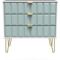 Ready Assembled 2 U Metro 3 Drawer Chest (Ready Assembled) in Duck Egg Blue