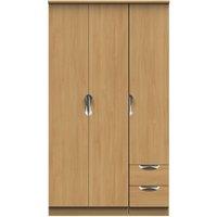 Ready Assembled 2 U Holborn Tall Triple Plain + Drawer Wardrobe (Ready Assembled) in Brown