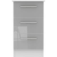 Ready Assembled 2 U Trent 3 Drawer Bedside Cabinet (Ready Assembled) in Mid Grey