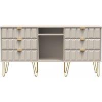 Ready Assembled 2 U Metro 6 Drawer Sideboard (Ready Assembled) in Taupe