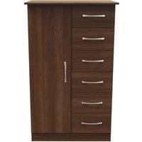 Ready Assembled 2 U Hampshire 1 Door 5 Drawer Childrens Wardrobe (Ready Assembled) in Walnut