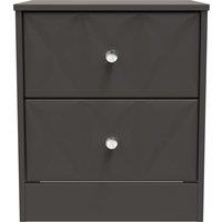 Ready Assembled 2 U Memphis 2 Drawer Bedside Cabinet (Ready Assembled) in Dark Grey