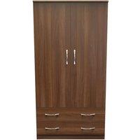 Ready Assembled 2 U Hampshire Wide 2 Drawer Wardrobe (Ready Assembled) in Walnut