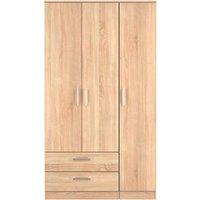 Ready Assembled 2 U Cornwall Triple Wardrobe with 2 Drawers (Ready Assembled) in Light Oak