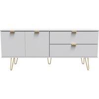 Ready Assembled 2 U Fuji 2 Drawer 2 Door Wide Sideboard (Ready Assembled) in Grey