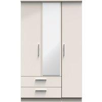 Ready Assembled 2 U Windsor Triple 2 Drawer Mirrored Wardrobe (Ready Assembled) in Taupe