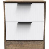 Ready Assembled 2 U Denver 2 Drawer Bedside Cabinet (Ready Assembled) in Dark Brown