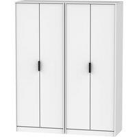 Ready Assembled 2 U Fuji Quad Wardrobe (Ready Assembled) in White