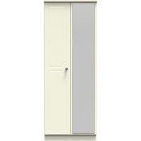Ready Assembled 2 U Stirling 2 Door Mirrored Wardrobe (Ready Assembled) in Cream