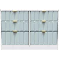 Ready Assembled 2 U Seattle 6 Drawer Wide Chest (Ready Assembled) in Duck Egg Blue