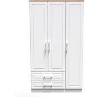 Ready Assembled 2 U Norfolk Triple Wardrobe with 2 Drawers (Ready Assembled) in White