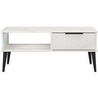 Ready Assembled 2 U Fuji 1 Drawer Coffee Table (Ready Assembled) in Off-White