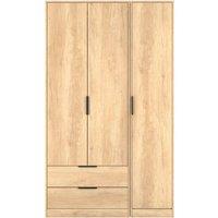 Ready Assembled 2 U Fuji Triple Wardrobe with 2 Drawers (Ready Assembled) in Natural