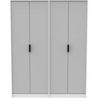 Ready Assembled 2 U Fuji Quad Wardrobe (Ready Assembled) in Mid Grey