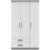 Ready Assembled 2 U Windsor Triple Wardrobe with 2 Drawers (Ready Assembled) in White