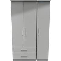 Ready Assembled 2 U Windsor Triple 2 Drawer Wardrobe (Ready Assembled) in Grey