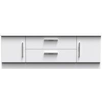 Ready Assembled 2 U Windsor 2 Door 2 Drawer Superwide TV Unit (Ready Assembled) in White