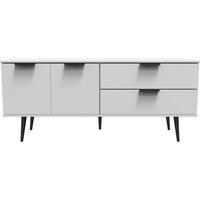 Ready Assembled 2 U Fuji 2 Drawer 2 Door Wide Sideboard (Ready Assembled) in Light Grey