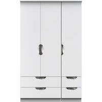 Ready Assembled 2 U Holborn Triple 2 Drawer + Drawer Wardrobe (Ready Assembled) in White