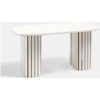 OHS Madison Ribbed Long Coffee Table Living Room Office End Side Table in Cream