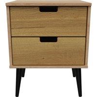 Ready Assembled 2 U Taiwan 2 Drawer Bedside Cabinet (Ready Assembled) in Light Oak