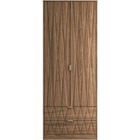 Ready Assembled 2 U Dallas 2 Door 2 Drawer Wardrobe (Ready Assembled) in Walnut