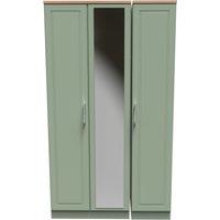 Ready Assembled 2 U Norfolk Tall Triple Mirror Wardrobe (Ready Assembled) in Pale Green