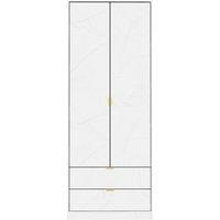 Ready Assembled 2 U Tamworth 2 Door 2 Drawer Wardrobe (Ready Assembled) in Off-White