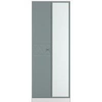 Ready Assembled 2 U Memphis Tall 2 Door Mirrored Wardrobe (Ready Assembled) in Duck Egg Blue