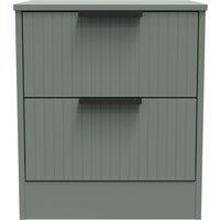 Ready Assembled 2 U Denver 2 Drawer Bedside Cabinet (Ready Assembled) in Pale Green