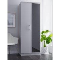 Ready Assembled 2 U Cornwall Tall 2 Door Mirrored Wardrobe (Ready Assembled) in Light Grey