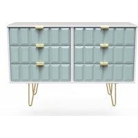 Ready Assembled 2 U Metro 6 Drawer Wide Chest (Ready Assembled) in Duck Egg Blue