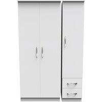 Ready Assembled 2 U Hampshire Triple Plain + Drawer Wardrobe (Ready Assembled) in White