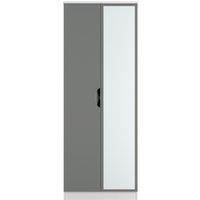 Ready Assembled 2 U Holborn Tall 2 Door Mirrored Wardrobe (Ready Assembled) in Dark Grey