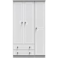 Ready Assembled 2 U Stirling Triple 2 Drawer Wardrobe (Ready Assembled) in White