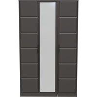 Ready Assembled 2 U Seattle Tall Triple Mirror Wardrobe (Ready Assembled) in Dark Grey