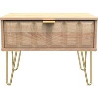 Ready Assembled 2 U Metro 1 Drawer Wide Side Table (Ready Assembled) in Light Oak