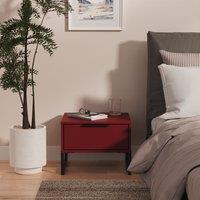 Ready Assembled 2 U Fuji 1 Drawer Bedside (Ready Assembled) in Dark Red