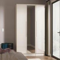 Ready Assembled 2 U Lucca Tall Triple Mirror Wardrobe (Ready Assembled) in Taupe