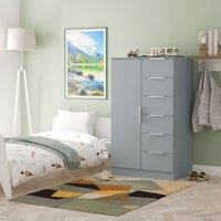 Ready Assembled 2 U Dover 1 Door 5 Drawer Childrens Wardrobe (Ready Assembled) in Light Blue