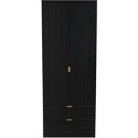 Ready Assembled 2 U Fuji 2 Door 2 Drawer Wardrobe (Ready Assembled) in Black