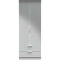 Ready Assembled 2 U Dover 2 Door 2 Drawer Wardrobe (Ready Assembled) in Mid Grey