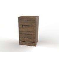 Ready Assembled 2 U Bristol 3 Drawer Bedside Cabinet (Ready Assembled) in Walnut
