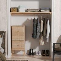 Ready Assembled 2 U Bexley 5 Drawer Tall Bedside (Ready Assembled) in Light Oak
