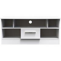 Ready Assembled 2 U Windsor 1 Drawer TV & Media Unit (Ready Assembled) in White