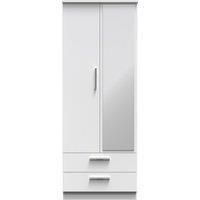 Ready Assembled 2 U Windsor Tall 2 Door 2drw Mirrored Wardrobe (Ready Assembled) in White