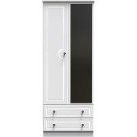 Ready Assembled 2 U Stirling Tall 2 Door 2drw Mirrored Wardrobe (Ready Assembled) in White